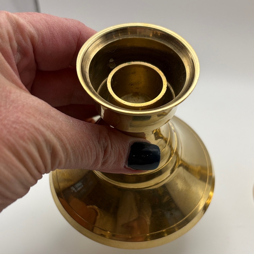 VTG Pr Solid‎ Brass Candlestick Holders - Picture 2 of 6